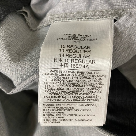 GAP True Straight Women’s Pants, Size 10 R, Light Gray Heather Dress Pants - Picture 5 of 7